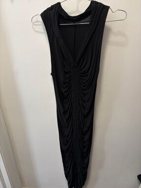 All Saints Black Draped Ruched Dresd